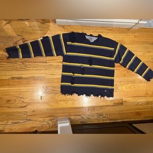 Distressed crewneck sweater by furst of a kind